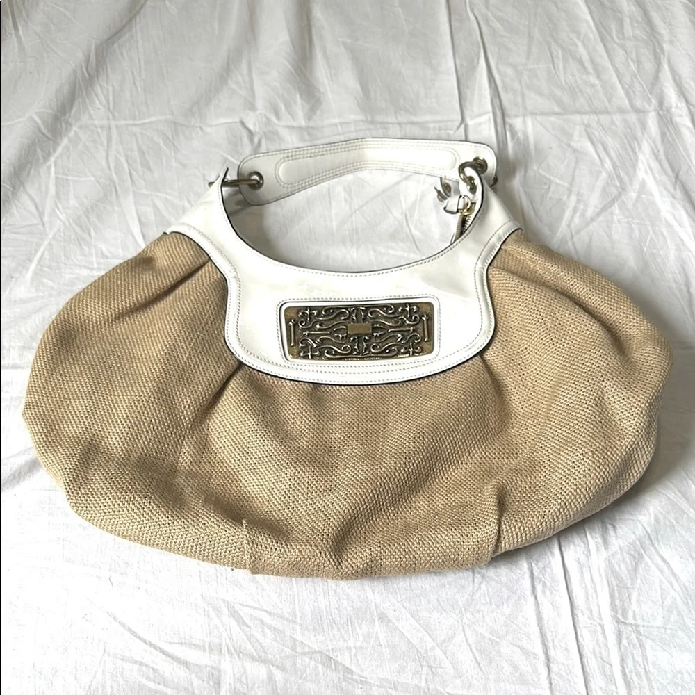 BCBG girls Hobo Bag Tan with Patent Leather Strap